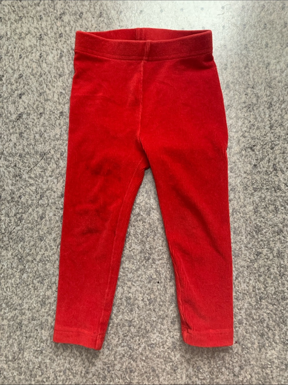 Hanna Andersson 2T red velvet ribbed leggings.